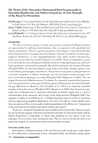 The Threat of the Non-Native Neotropical Rust Puccinia Psidii to Hawaiian Biodiversity and Native Ecosystems: a Case Example of the Need for Prevention