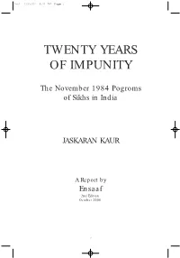 Twenty Years of Impunity