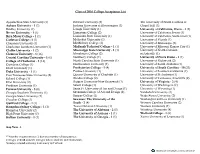 Class of 2016 College Acceptance List Appalachian State University