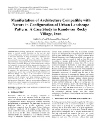 Manifestation of Architecture Compatible with Nature in Configuration of Urban Landscape Pattern: a Case Study in Kandovan Rocky Village, Iran