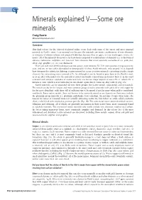 Minerals Explained V—Some Ore Minerals Craig Barrie Minerals Explained Editor