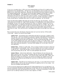 Sample 1 Life Lessons by XXXXX If We Are an Average Class, in Fifty
