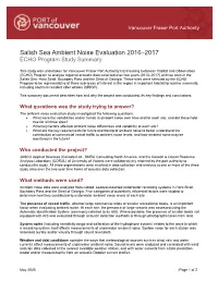 ECHO Program Salish Sea Ambient Noise Evaluation