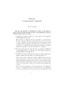 Midterm Computational Complexity