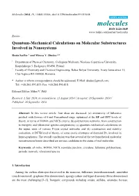 Quantum-Mechanical Calculations on Molecular Substructures Involved in Nanosystems
