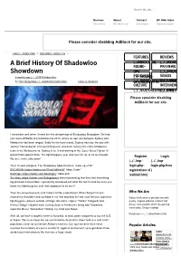 A Brief History of Shadowloo Showdown