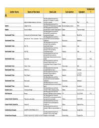 Author Name Name of the Book Book Link Sub-Section Uploader ? A