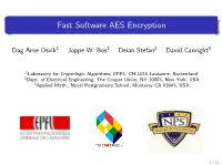 Fast Software AES Encryption