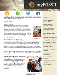 FOSSIL Project Newsletter Spring 2017