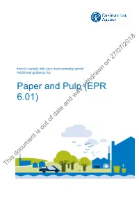 How to Comply with Your Environmental Permit Additional Guidance For