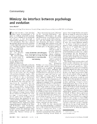Mimicry: an Interface Between Psychology and Evolution