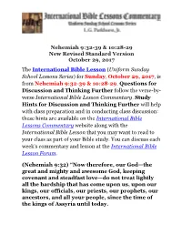 Nehemiah 9:32-39 & 10:28-29 New Revised Standard Version October