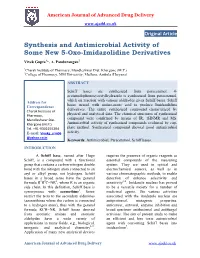Synthesis and Antimicrobial Activity of Some New 5-Oxo-Imidazolidine Derivatives Vivek Gupta1*, A