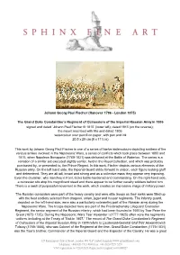 The Grand Duke Constantine's Regiment of Cuirassiers of The