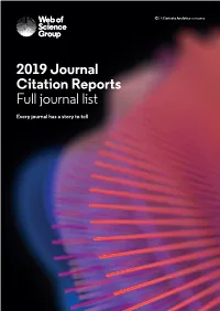 2019 Journal Citation Reports Full Journal List