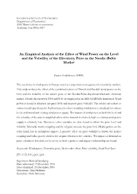 An Empirical Analysis of the Effect of Wind Power on the Level and the Volatility of the Electricity Price in the Nordic-Baltic Market
