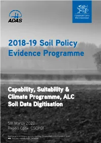 Capability, Suitability & Climate Programme, ALC Soil Data