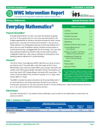 Everyday Mathematics® Report Contents Overview P