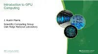 Introduction to GPU Computing