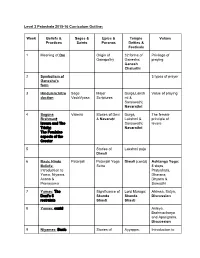 Level 3 Patashala 201516 Curriculum Outline: Week Beliefs & Practices