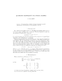 Quadratic Reciprocity Via Linear Algebra