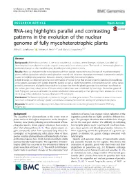 RNA-Seq Highlights Parallel and Contrasting Patterns in the Evolution of the Nuclear Genome of Fully Mycoheterotrophic Plants Mikhail I