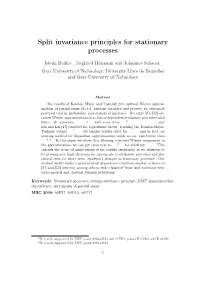Split Invariance Principles for Stationary Processes