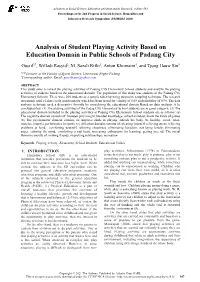 Analysis of Student Playing Activity Based on Education Domain in Public Schools of Padang City