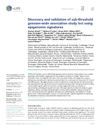 Discovery and Validation of Sub-Threshold Genome-Wide