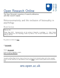 Heteronormativity and the Exclusion of Bisexuality in Psychology