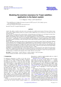 Modeling the Evection Resonance for Trojan Satellites: Application to the Saturn System C