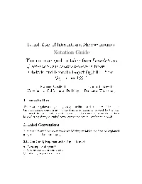 Notation Guide This Notation Guide Is Taken from Foundations of International Macroeconomics,Bymaurice Obstfeld and Kenneth Rogo® (°C MIT Press, September 1996)