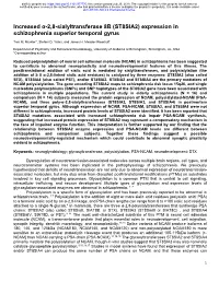 ST8SIA2) Expression in Schizophrenia Superior Temporal Gyrus