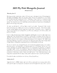 2015 Fly Fish Mongolia Journal Michael Caranci
