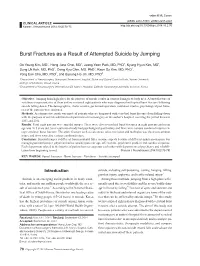 Burst Fractures As a Result of Attempted Suicide by Jumping
