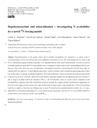 Depolymerization and Mineralization – Investigating N Availability by a Novel N Tracing Model
