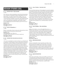 Design Studies (DS) 1