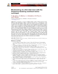 Modelocking of a Thin-Disk Laser with the Frequency-Doubling Nonlinear-Mirror Technique