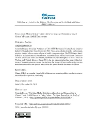 Adaptation and Demarcation in China's Public Sars Discourse Cornelia Bogen