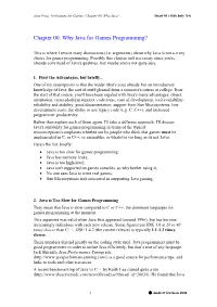 Chapter 00. Why Java for Games Programming?