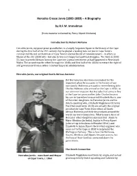 Hercules Crosse Jarvis (1803-1889) – a Biography