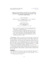 INFINITE DIMENSIONAL INTEGRALS and PARTIAL DIFFERENTIAL EQUATIONS for STOCHASTIC and QUANTUM PHENOMENA Sergio Albeverio Sonia Ma