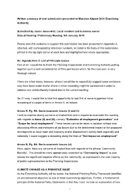 Written Summary of Oral Submission Presented to Manston Airport DCO Examining Authority Submitted by Jason Jo