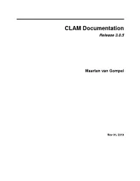 CLAM Documentation Release 3.0.5