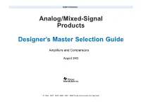 Designer's Master Selection Guide