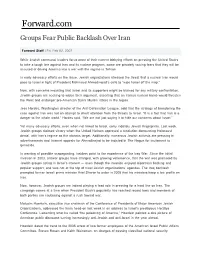 "Groups Fear Public Backlash Over Iran