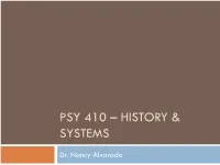 PSY 410 – History & Systems