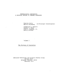 Technological Innovation: a Critical Review of Current Knowledge