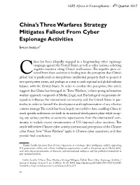 China's Three Warfares Strategy Mitigates Fallout from Cyber