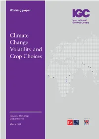 Climate Change Volatility and Crop Choices